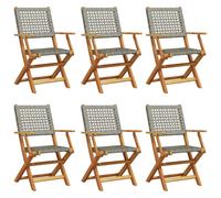 VidaXL 3214560, Terrasse, Assise rembourrée, Acacia, Polyrotin, Gris, 110 kg, 540 mm