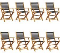 VidaXL 3214567, Terrasse, Assise rembourrée, Acacia, Polypropylène (PP), Noir, 110 kg, 540 mm