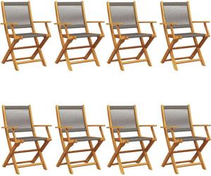 VidaXL 3214570, Terrasse, Assise rembourrée, Acacia, Polypropylène (PP), Gris, 110 kg, 540 mm