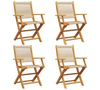 vidaXL Chaises de jardin 4 pcs. Pliable Beige Bois massif Acacia