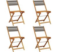 vidaXL Chaises de jardin pliables 4 pcs. Gris Bois massif Acacia