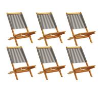 vidaXL Chaises pliantes 6 pièces en bois d'acacia massif gris 3214632