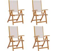 vidaXL Chaises de jardin 4 pcs. Pliable Bois massif Acacia et Textilène