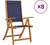 VidaXL 3279243, Terrasse, Assise rembourrée, Acacia, Textile, Bleu, 110 kg, 570 mm