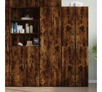 Vidaxl Buffet Haut Chêne Fumé 50x42,5x185 Cm Bois D'ingénierie Multicolore
