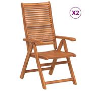 vidaXL Chaises de jardin, lot de 2, pliantes et réglables, en bois massif d'acacia
