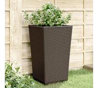 vidaXL Bac à plantes 2 pcs. Marron 32,5x32,5x57 cm PP