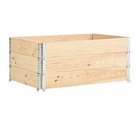 vidaXL 3X Bois de Pin Solide Colliers de Palette Cadre de Rehausse de Palette Transport Stockage Cadre d'Empilage Extérieur Robuste 100x150 cm
