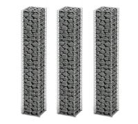 vidaXL Gabion Panier à pierres Fil galvanisé 25x25x150 cm Lot de 3