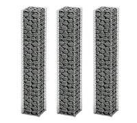 vidaXL Gabion Panier à pierres Fil galvanisé 25x25x150 cm Lot de 3