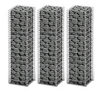vidaXL 3X Jeu de Panier de Gabion Fil Galvanisé 25x25x100 cm Pierres Jardin