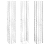 vidaXL Lits surélevés en gabion 3 pièces 30x30x200 cm Fer