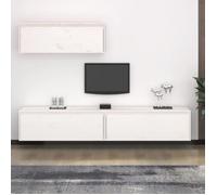 vidaXL Ensemble TV 3 pcs Blanc/Pin Massif
