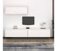 vidaXL Ensemble TV 3 pcs Blanc/Pin Massif