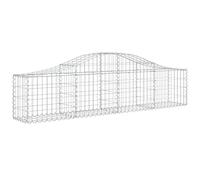 vidaXL 3x Paniers à Gabions Arqués Cages à Gabions Arquées Murs de Gabion Barrières de Jardin Terrasse Extérieur 200x30x40/60 cm Fer Galvanisé