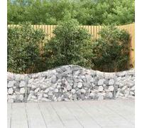 Vidaxl Paniers À Gabions Arqués 3 Pcs 200x30x60/80 Cm Fer Galvanisé