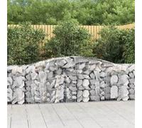 vidaXL 3x Paniers à Gabions Arqués Cages à Gabions Arquées Murs de Gabion Barrières de Jardin Terrasse Extérieur 3146984 Gris G