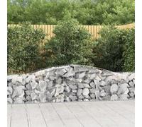 vidaXL 3x Paniers à Gabions Arqués Cages à Gabions Arquées Murs de Gabion Barrières de Jardin Terrasse Extérieur 3146971 Or G