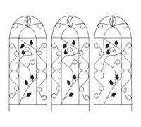 vidaXL 3X Supports pour Plantes Grimpantes Rosier Fleurs de la Passion Clématites Jardin Patio Terrasse Extérieur Noir 40x100 cm Fer