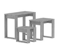 vidaXL 3X Tables Gigognes Tables Basses Table de Bout de Canapé Ensemble 3 Tables d'Appoint Salon Chambre à Coucher Sonoma Gris Bois d'Ingénierie