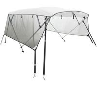 vidaXL Toit bimini 4 arceaux avec panneaux latéraux en maille 243x(185-198)x137 cm