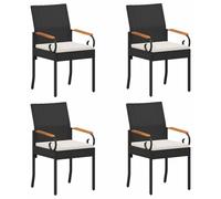 vidaXL : 4 chaises de jardin, noir et crème