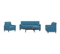 vidaXL Ensemble de canapés 3278390 4 pièces velours avec coussins et traversins Bleu