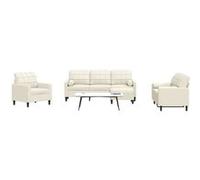 vidaXL 4-delige Loungeset met kussens en bolsters fluweel crÃmekleurig3278389 Blanc G