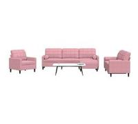 vidaXL Ensemble de canapés 4pcs et coussins et traversins rose velours