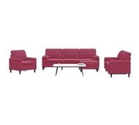 vidaXL 4-delige Loungeset met kussens en bolsters fluweel wijnrood3278465 Rouge G