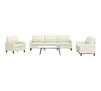 vidaXL 4-delige Loungeset met kussens fluweel crÃmekleurig3278449 Blanc G
