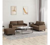 vidaXL 4-delige Loungeset met kussens stof bruin3201455 Marron G