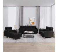 vidaXL Ensemble de canapés 4 pcs - Noir