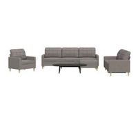 vidaXL Ensemble de canapés 4 pcs avec repose-pied taupe tissu