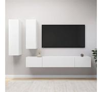 vidaXL Ensemble de meuble TV 4 pcs Blanc Bois d'ingénierie