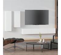 vidaXL Ensemble de meubles TV 4 pcs Blanc Bois d'ingénierie 3114630