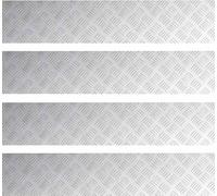 vidaXL : 4 marches d'escalier, 100 x 20 cm, argent, aluminium, à angle droit