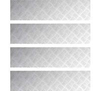 vidaXL : 4 marches d'escalier, 100 x 25 cm, argent, aluminium, à angle droit