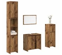 vidaXL Ensemble de Meubles Salle de Bain 4 pcs Bois d'ingénierie, Armoire de Salle de Bain, Placard de Salle de Bain, Meuble de Rangement de Salle de Bain