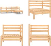 vidaXL 4 pcs. Garden Lounge Set Massivly Kiefer - Set de meubles de jardin - Garniture de jardin - Garniture de jardin