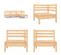 vidaXL 4 pcs. Garden Lounge Set Massivly Kiefer - Set de meubles de jardin - Garniture de jardin - Garniture de jardin