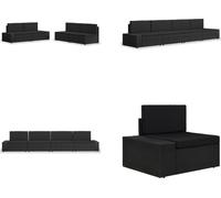 vidaXL 4 pcs. Garden Lounge Set Poly Rattan Schwarz - Ensemble de salon de jardin - Ensemble de salon de jardin - Ensemble de canapés modulables