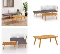 vidaXL 4 pcs. Garden Lounge Set with Coussin Massiv Wood Acacia - Garden Lounge Set - Garden Lounge Sets - Terrassenmöbel - Gartenmöbel