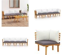 vidaXL 4 pcs. Garden Lounge Set with Coussin Massiv Wood Acacia - Garden Lounge Set - Garden Lounge Sets - Wood Garden Sofa - Garden Sofa