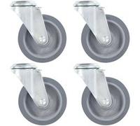 vidaXL 4 pcs Roulettes pivotantes à trou de boulon 100 mm