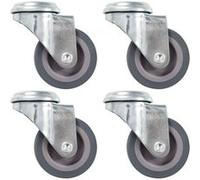 vidaXL 4 pcs Roulettes pivotantes à trou de boulon 50 mm G
