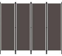 vidaXL 4 pcs. Séparation de pièce Anthracite 200x180 cm - Séparateur de pièce - Séparation de pièce pliable - Séparateur de pièce pliable
