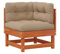 vidaXL 4 Pièce Unité de canapé sectionnel Bois de Pin Massif Brun Ciré