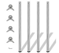 vidaXL 4 pieds de table Chrome - Hauteur réglable 1100 mm