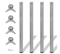 Vidaxl 4 Pieds De Table Réglables En Hauteur 870 Mm Nickel Brossé